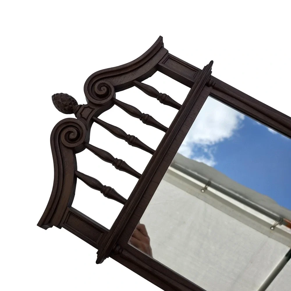 Vintage Homco 2058 Brown Plastic Accent Mirror Arched Frame Wall Decor USA